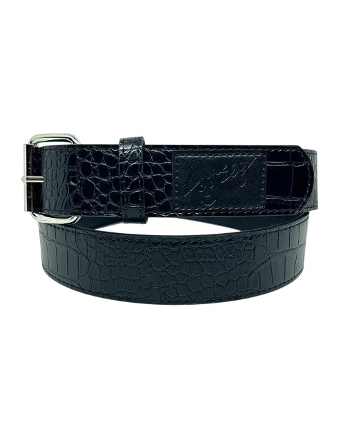 Loosey Black Croc Skin Belt