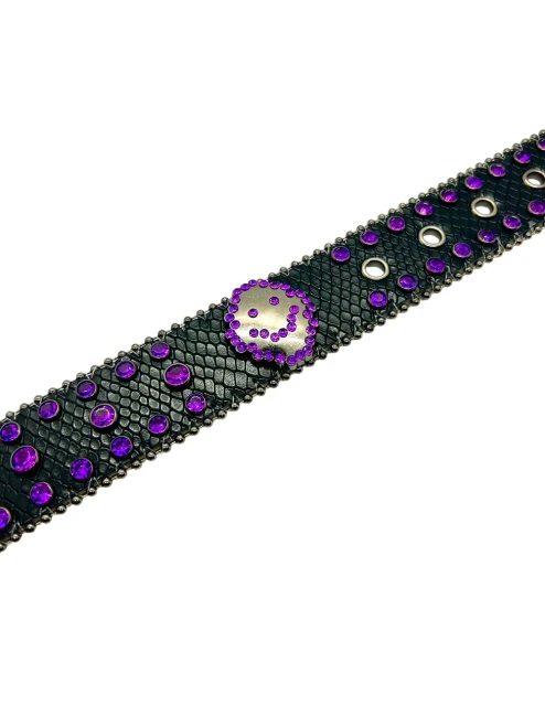 Loosey Smile Rhinestone Belt - Purple