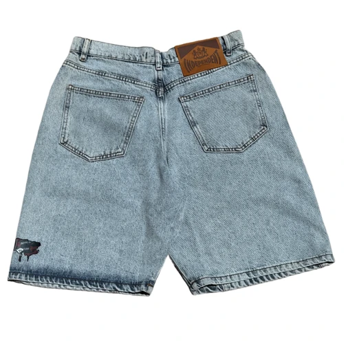 FA x Independent Double Knee Denim Shorts (Jorts) - Light Blue Denim