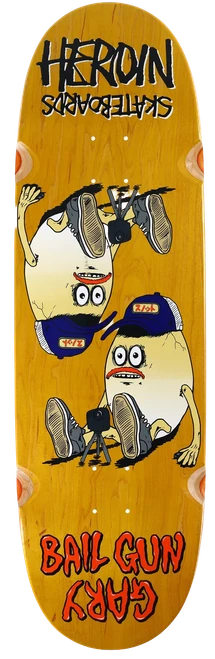 9.75 Heroin Bail Gun Gary 4 Deck - Symmetrical Egg / Random Ply