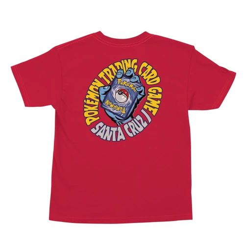Pokemon x Santa Cruz TCG Hand Midweight Youth Tshirt - Red