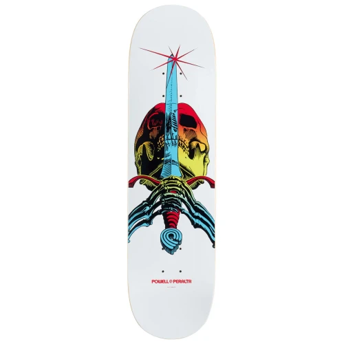 9.0 Powell Team Skull & Sword Lime Fade/White Deck