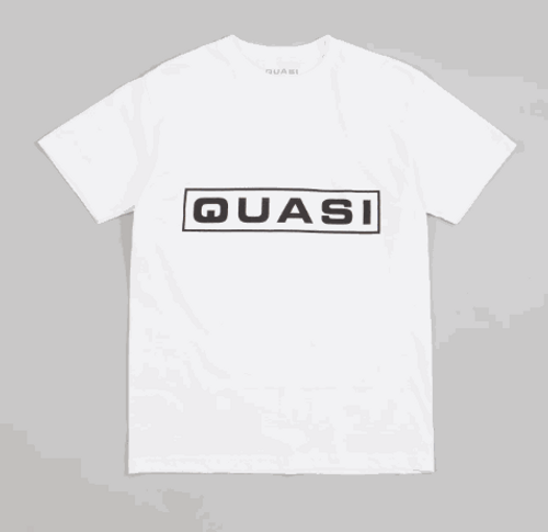 Quasi Bar Logo White Large Tshirt