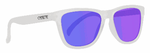 Cassette Eyewear - Easy Livin' - Frost/Polarized Purple Mirror Lens