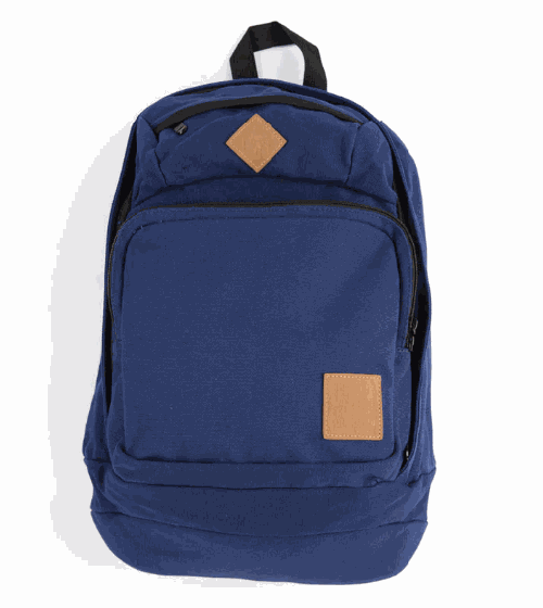 Girl Simple Canvas Backpack - Navy