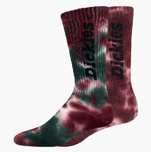 Dickies TyeDye Wine Crew Socks 4 Pack