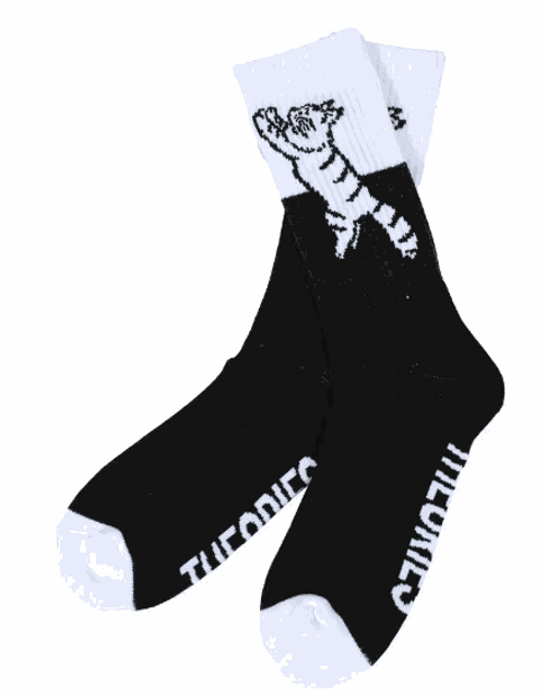 Theories Conscious Kitty Black/White Crew Socks