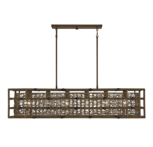 Savoy House - 1-7913-6-184 - Six Light Linear Chandelier - Treviso - Grapevine
