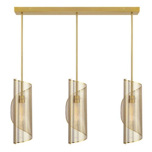 Savoy House - 1-8031-3-322 - Three Light Linear Chandelier - Hillbourne - Warm Brass