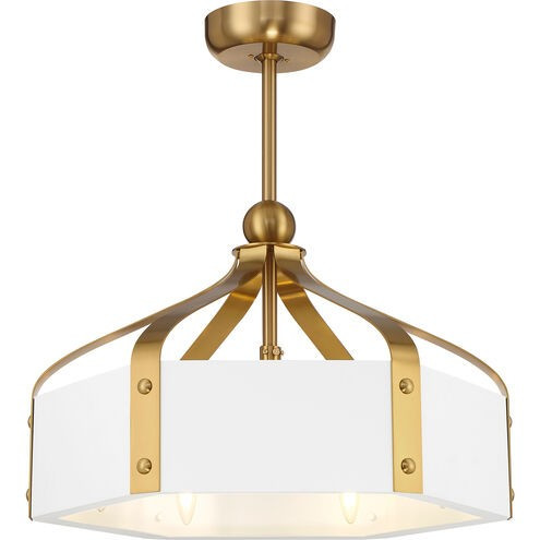 Savoy House - 26-FD-7806-142 - LED Fan D'Lier - Sheffield - White with Warm Brass Accents
