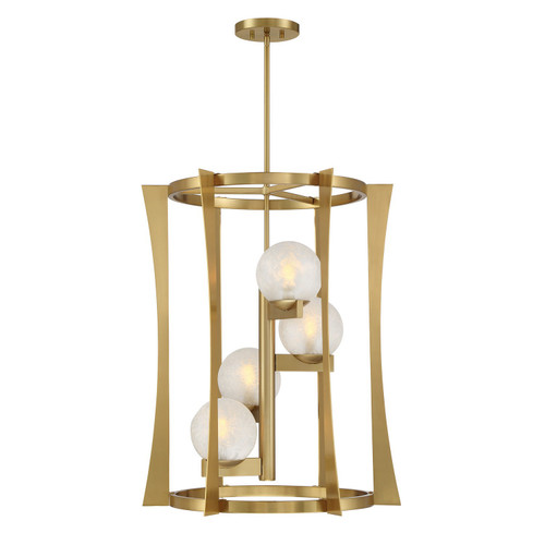 Savoy House - 3-1018-4-322 - Four Light Pendant - Darien - Warm Brass