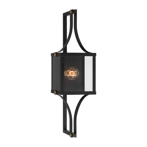 Savoy House - 5-472-144 - One Light Outdoor Wall Lantern - Raeburn - Matte Black/Weathered Brushed Brass