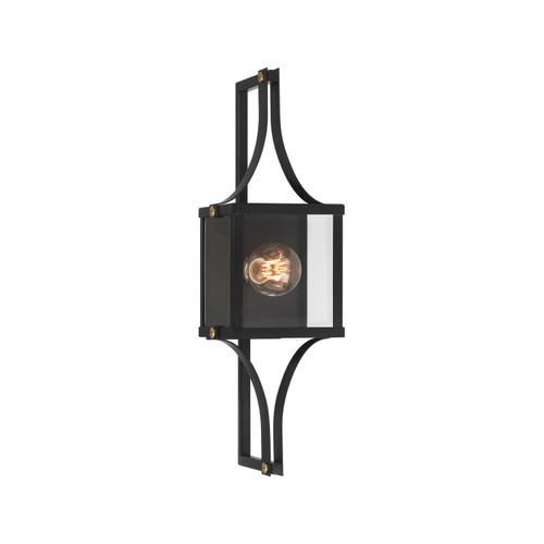 Savoy House - 5-474-144 - One Light Outdoor Wall Lantern - Raeburn - Matte Black/Weathered Brushed Brass