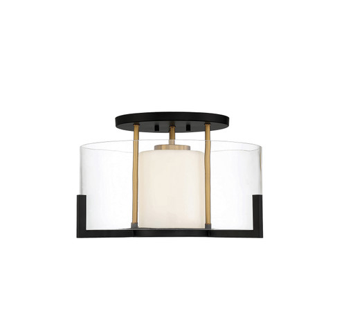 Savoy House - 6-1981-1-143 - One Light Semi-Flush Mount - Eaton - Matte Black w/Warm Brass