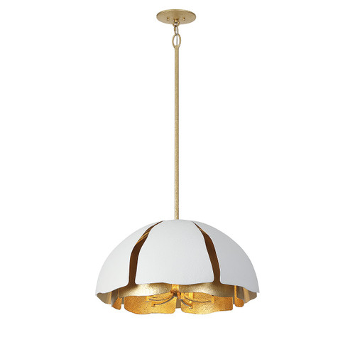 Savoy House - 7-1399-5-14 - Five Light Pendant - Brewster - Cavalier Gold w/Royal White