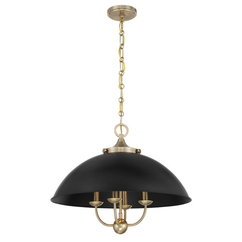 Savoy House - 7-1725-4-143 - Four Light Pendant - Monterey - Matte Black/Warm Brass