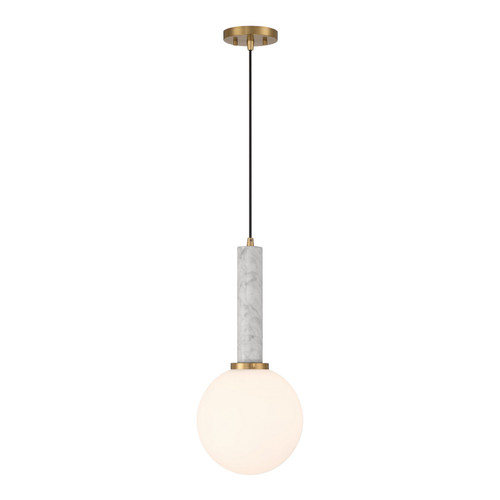 Savoy House - 7-2902-1-264 - One Light Pendant - Callaway - White Marble w/Warm Brass