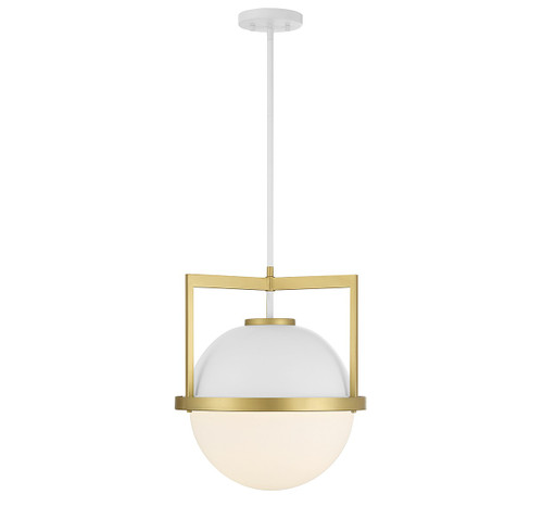 Savoy House - 7-4600-1-142 - One Light Pendant - Carlysle - White w/Warm Brass