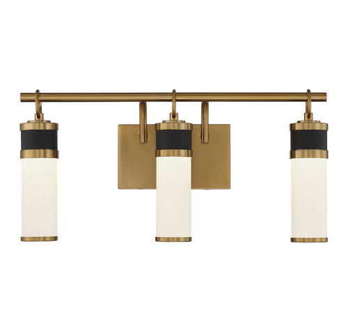 Savoy House - 8-1638-3-143 - LED Bathroom Vanity - Abel - Matte Black w/Warm Brass Accents