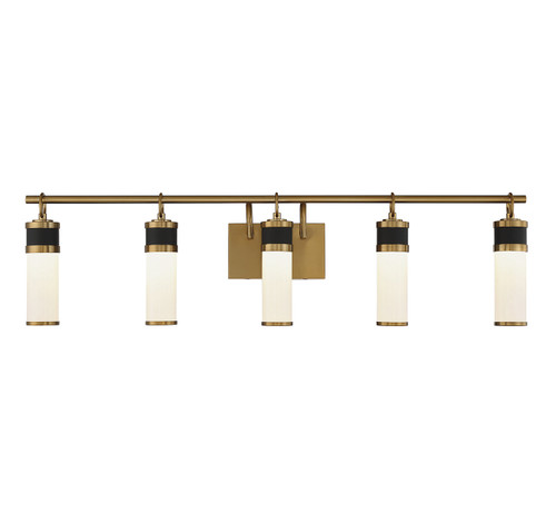 Savoy House - 8-1638-5-143 - LED Bathroom Vanity - Abel - Matte Black w/Warm Brass Accents