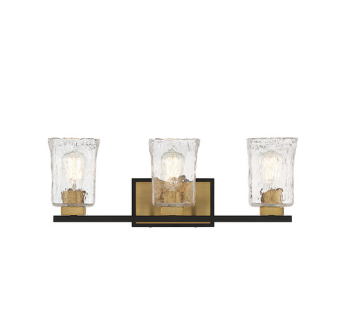 Savoy House - 8-1720-3-143 - Three Light Bathroom Vanity - Sidney - Matte Black w/Warm Brass Accents