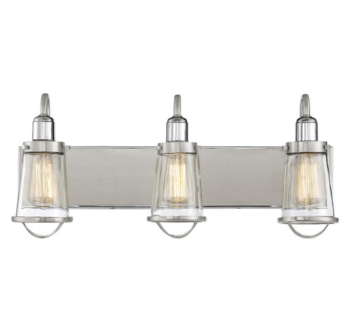 Savoy House - 8-1780-3-111 - Three Light Bath Bar - Lansing - Satin Nickel w/Polished Nickel Accents