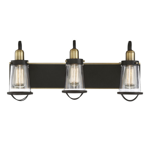 Savoy House - 8-1780-3-79 - Three Light Bath Bar - Lansing - English Bronze and Warm Brass