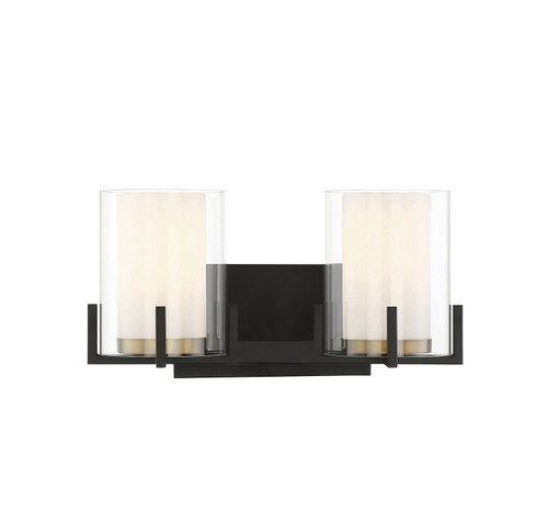 Savoy House - 8-1977-2-143 - Two Light Bathroom Vanity - Eaton - Matte Black w/Warm Brass