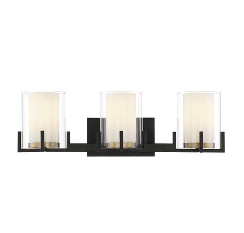 Savoy House - 8-1977-3-143 - Three Light Bathroom Vanity - Eaton - Matte Black w/Warm Brass Accents