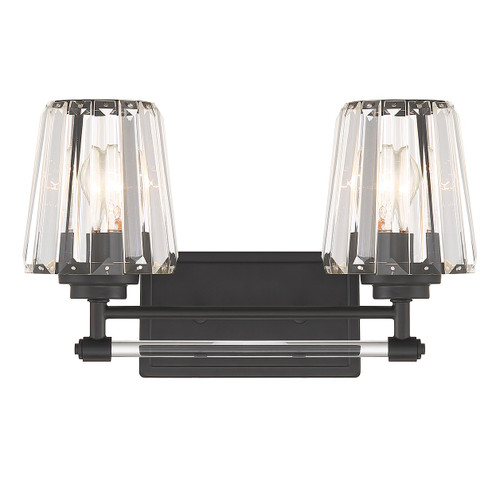 Savoy House - 8-6001-2-BK - Two Light Bathroom Vanity - Garnet - Matte Black