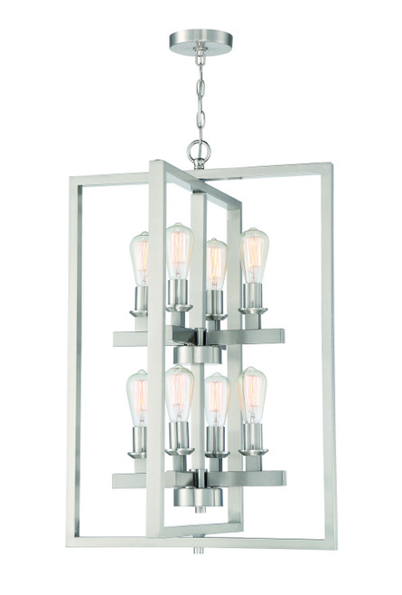 Craftmade - 53138-BNK - Eight Light Foyer Pendant - Chicago - Brushed Polished Nickel