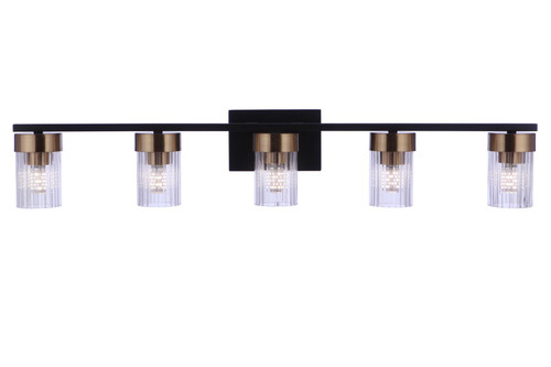 Craftmade - 11835FBSB5 - Five Light Vanity - Bond Street - Flat Black/Satin Brass