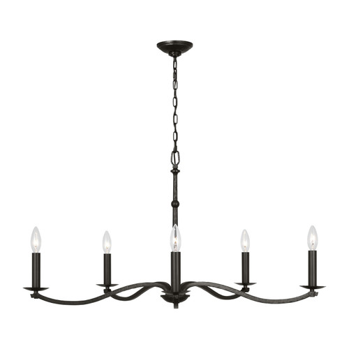 Visual Comfort Studio - CC1755AI - Five Light Chandelier - Wellen - Aged Iron