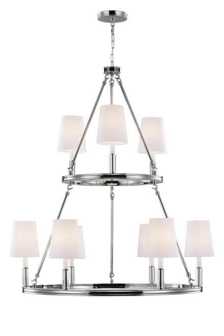 Visual Comfort Studio - F2937/3+6PN - Nine Light Chandelier - Lismore - Polished Nickel