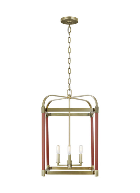 Visual Comfort Studio - LC1144TWB - Four Light Lantern - Hadley - Time Worn Brass