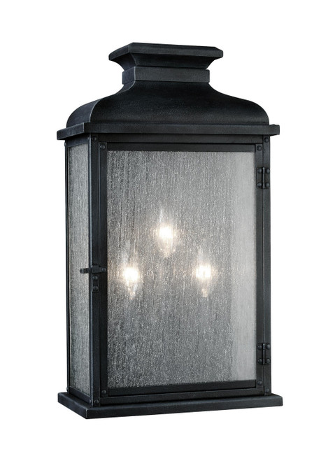 Visual Comfort Studio - OL11104DWZ - Three Light Lantern - Pediment - Dark Weathered Zinc