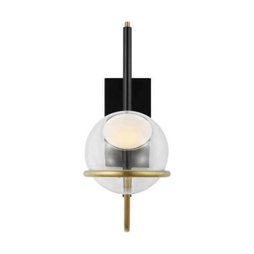 Visual Comfort Modern - 700WSCRBY18BNB-LED927 - LED Wall Sconce - Crosby - Glossy Black/Natural Brass