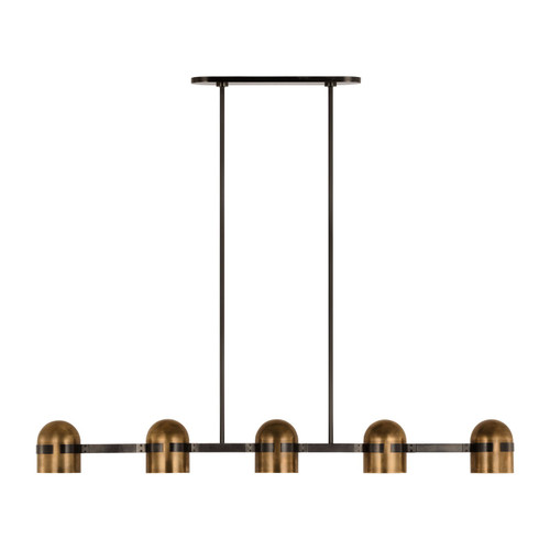 Visual Comfort Modern - AKLS33727BDZ/BWB - LED Linear Chandelier - Octavia - Blackened Bronze/Bright Worn Brass