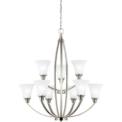 Generation Lighting - 3113209EN3-962 - Nine Light Chandelier - Metcalf - Brushed Nickel
