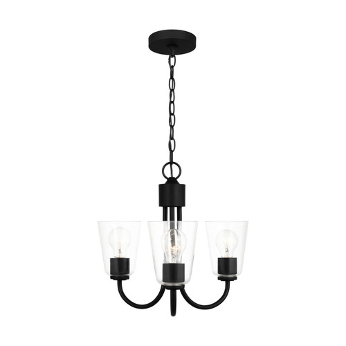 Generation Lighting - GLC1153MBK - Three Light Chandelier - Miles - Midnight Black
