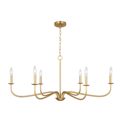 Generation Lighting - GLC1196SB - Six Light Chandelier - Abells - Satin Brass