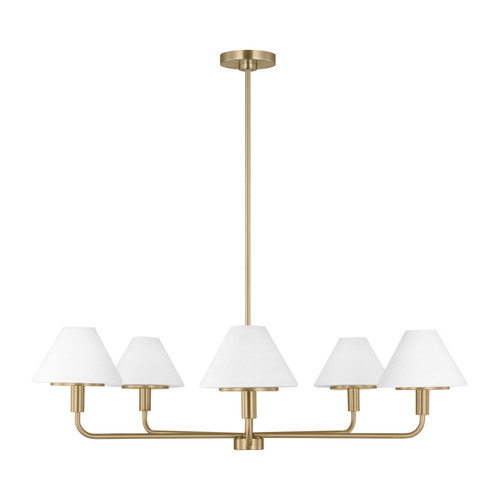 Generation Lighting - GLC1235SB - Five Light Chandelier - Mendota - Satin Brass