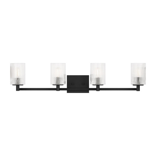 Generation Lighting - GLV1044EN/MBK - Four Light Wall / Bath - Lando - Midnight Black