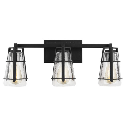 Generation Lighting - VS2473MBK - Three Light Vanity - Adelaide - Midnight Black