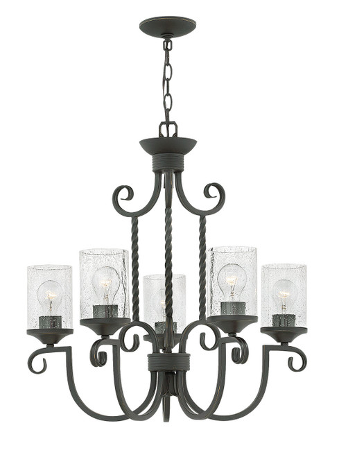 Hinkley - 4015OL-CL - LED Foyer Pendant - Casa - Olde Black with Clear Seedy glass