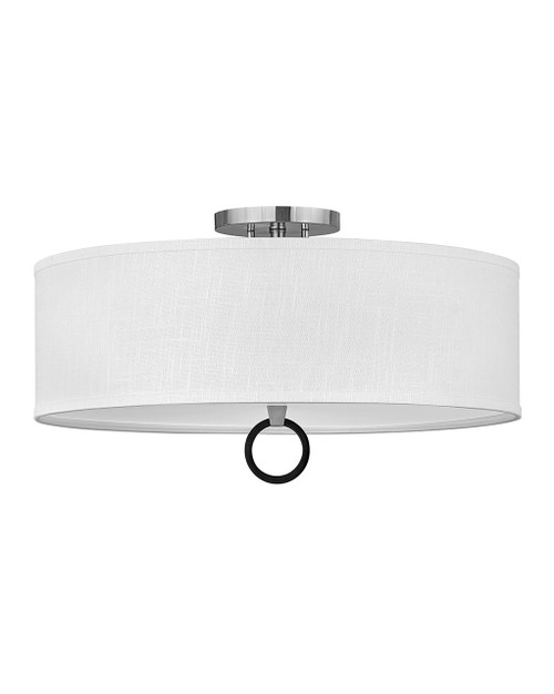 Hinkley - 41910BN - LED Foyer Pendant - Link Off White - Brushed Nickel