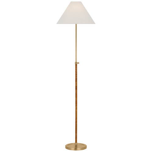 Visual Comfort Signature - CHA 9081AB/NRT-L - LED Floor Lamp - Basden - Antique-Burnished Brass and Natural Rattan