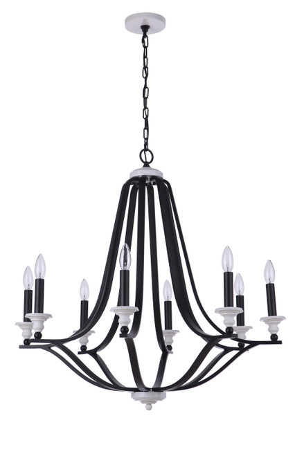 Craftmade - 57628-FBMWW - Eight Light Chandelier - Esme - Flat Black / Matte White