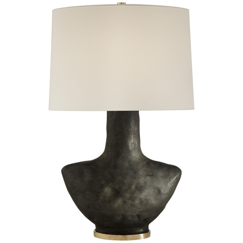 manufacturer_finish:Stained Black Metallic|manufacturer_glass:16.5 x 17.5 x 12 Linen Oval