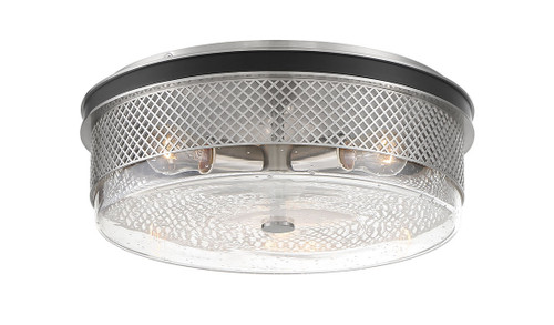 Minka-Lavery - 1059-691 - Three Light Flush Mount - Cole's Crossing - Coal w/Brushed Nickel